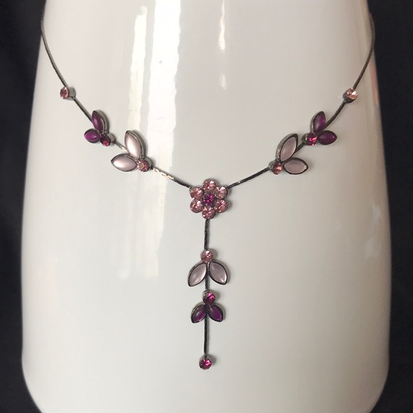 Jewelry - Purple-Pink Florals Necklace